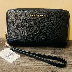 Michael Kors Black Wallet with Gold Accents